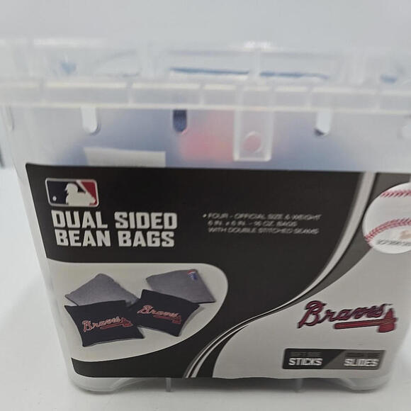 Braves MLB Atlanta Corn Hole Bean Bags (SET OF 4) with Case - Picture 1 of 8